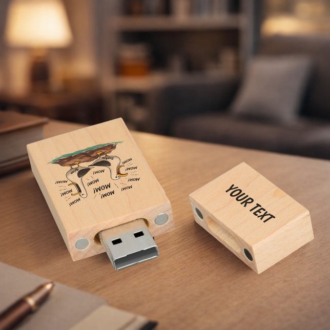 Seagull Mom Funny Personalized Wood Flash Drive (Creator Uploaded)