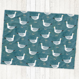 Seagull Nautical Fleece Blanket