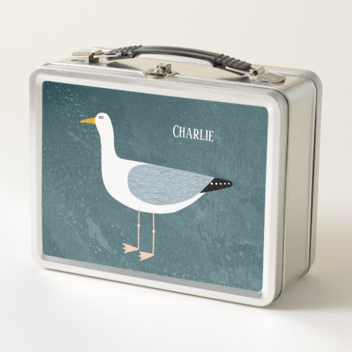 Seagull Nautical Name Metal Lunch Box