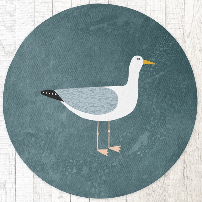 Seagull Nautical Outdoor Rug (Seagull nautical teal green indoor or outdoor rug)