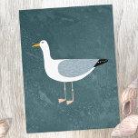 Seagull Nautical Postcard<br><div class="desc">A cheeky seagull standing by the ocean. Perfect for those who love sassy birds and the coast.</div>