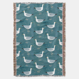 Seagull Nautical Throw Blanket