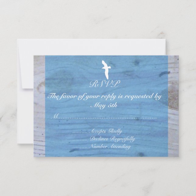 Seagull/Nautical Wedding RSVP Card (Front)