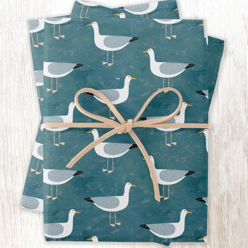 Seagull Nautical Wrapping Paper Sheets