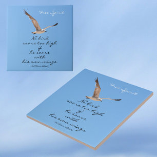 Seagull No Bird Soars Too High Blue decorative Ceramic Tile