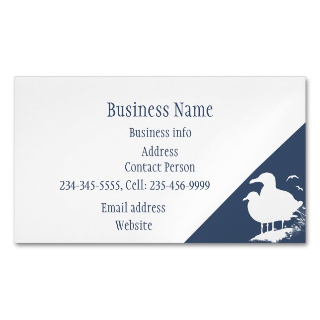 Seagull Ocean Sea Birds  Business Card Magnet (Front)