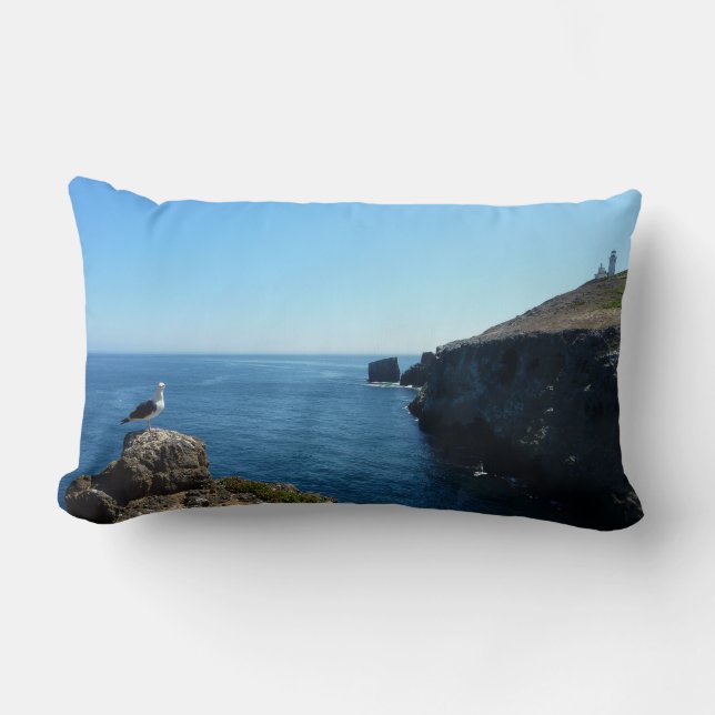 Seagull on Anacapa Island at Channel Islands Lumbar Pillow (Front)