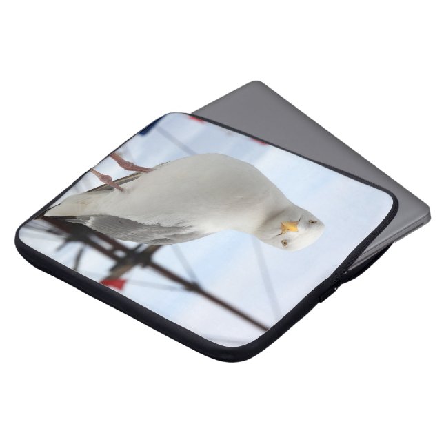 Seagull on Boat Laptop Computer Sleeve (Front Top)