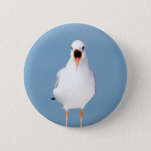seagull on lake 6 cm round badge button