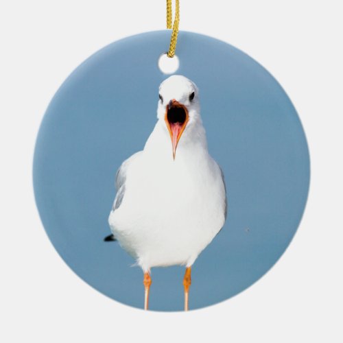 seagull on lake christmas ornament