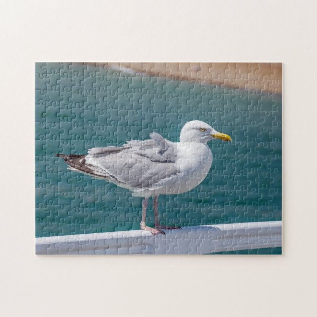 Seagull on railings puzzle (Horizontal)