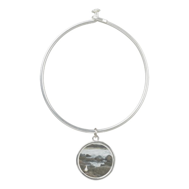 Seagull on rocks bangle bracelet (Front)