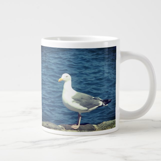 Seagull On The Bay Giant Coffee Mug (Right)