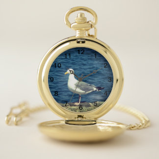 Seagull On The Bay Pocket Watch