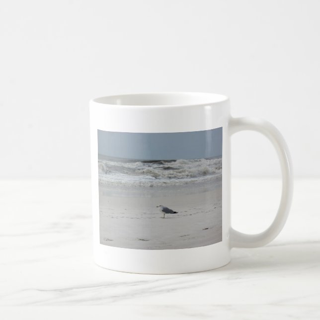 Seagull on the Beach Coffee Mug (Right)