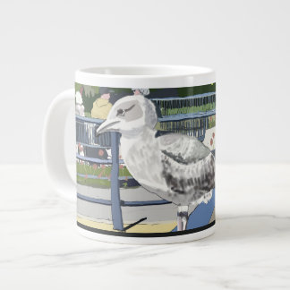 Seagull on the Canal Bridge Hythe Kent England Giant Coffee Mug