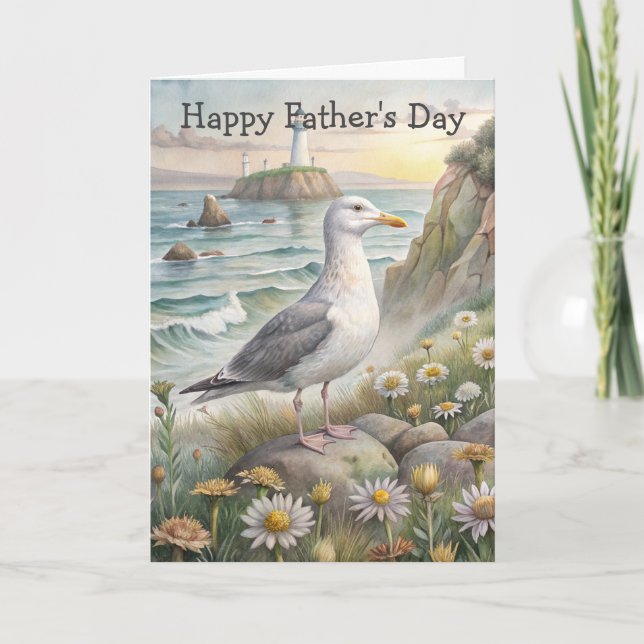 Seagull on The Coast Father's Day Card (Front)