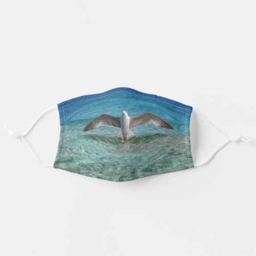Seagull over the ocean adult cloth face mask
