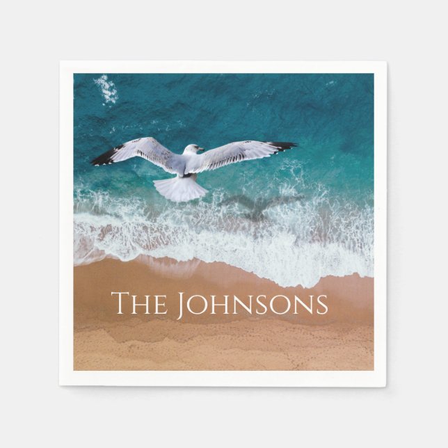 Seagull over the Sea Shore Napkins (Front)