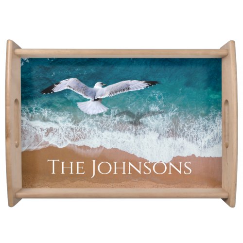 Seagull over the Sea Shore Serving Tray