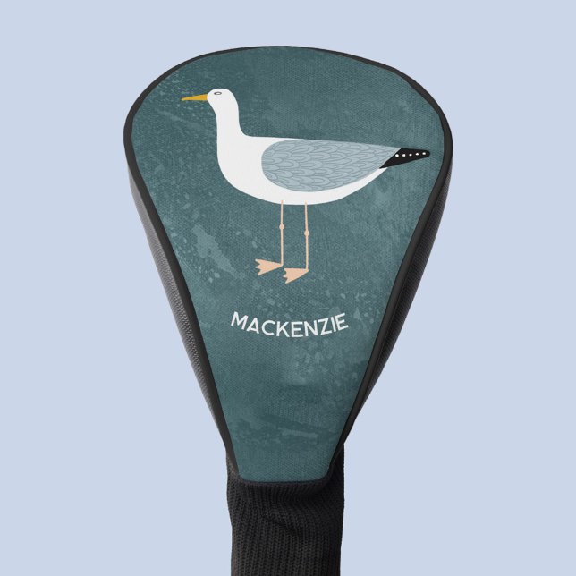 Seagull Personalized Golf Head Cover (Fun personalized custom name seagull golf head cover)