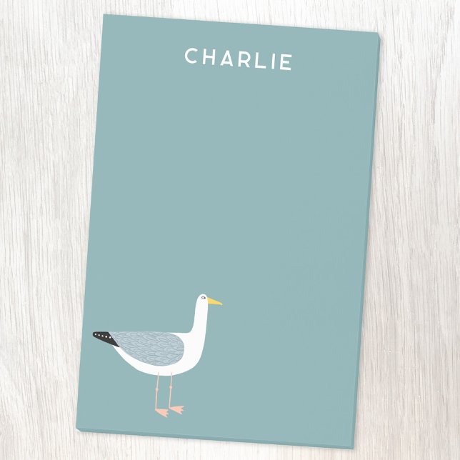 Seagull Personalized Post-it Notes (Fun personalized seagull post it notes)
