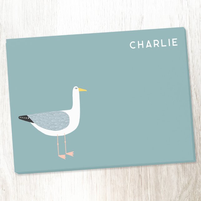 Seagull Personalized Post-it Notes (Fun personalized name seagull bird PostIt notes)