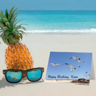 Seagull Photography Beautiful Beach Happy Birthday Card