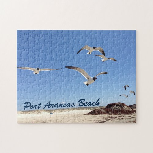 Seagull Photography Pretty Port Aransas Beach Jigsaw Puzzle