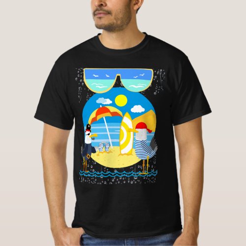 Seagull Pirates Humour Beach Holiday  T_Shirt