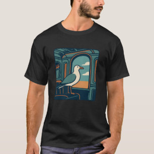 Seagull Retro Travel Window Art T-Shirt