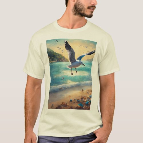Seagull Scuffle Whimsical T_Shirt Designs