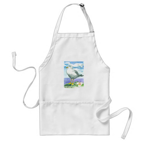 Seagull Sego Lily State Bird of Utah Adult Apron