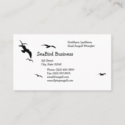 Seagull silhouette business card