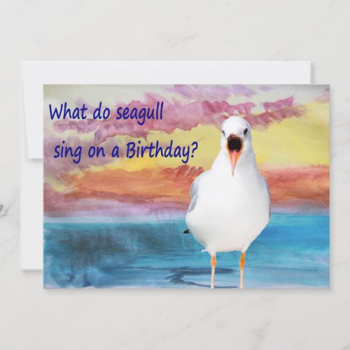 seagull singing card