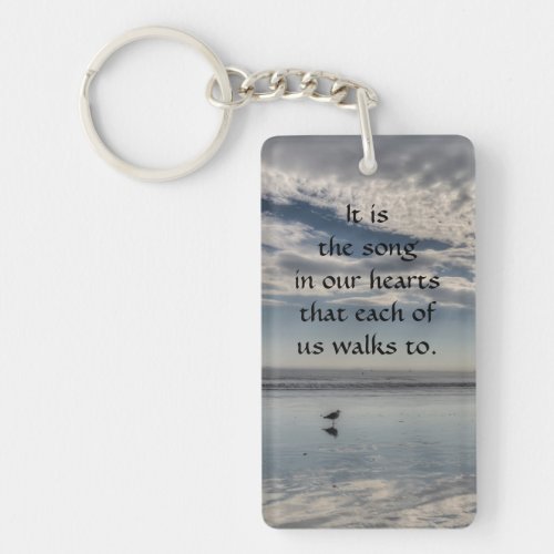 Seagull Song in Heart Keychain