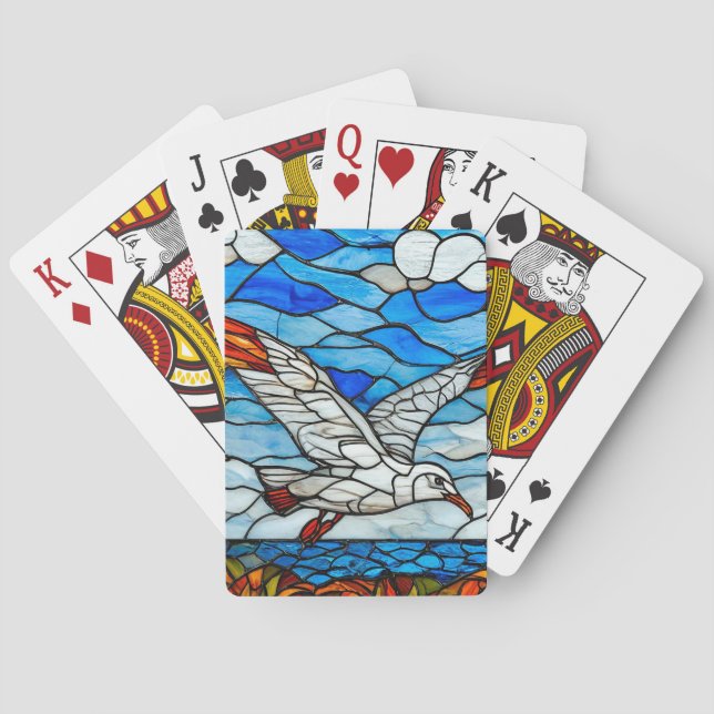 Seagull stained glass poker cards (Back)