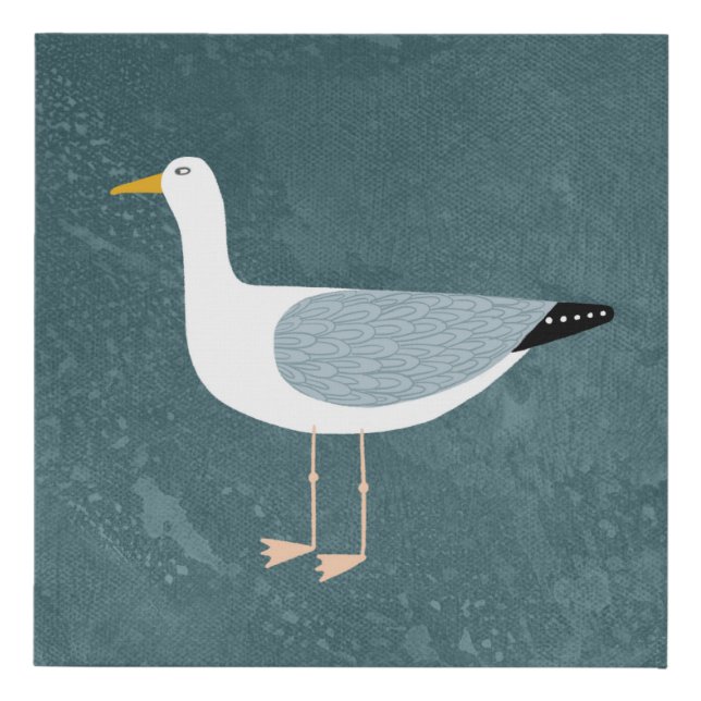 Seagull Standing Faux Canvas Print (Front)