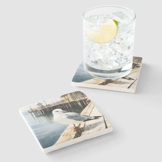 Seagull Stone Coaster (Side)