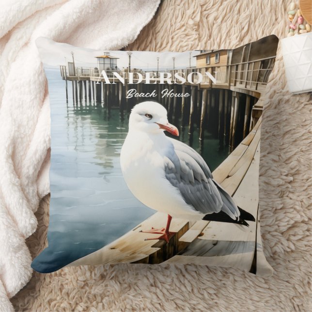 Seagull Throw Pillow (Blanket)