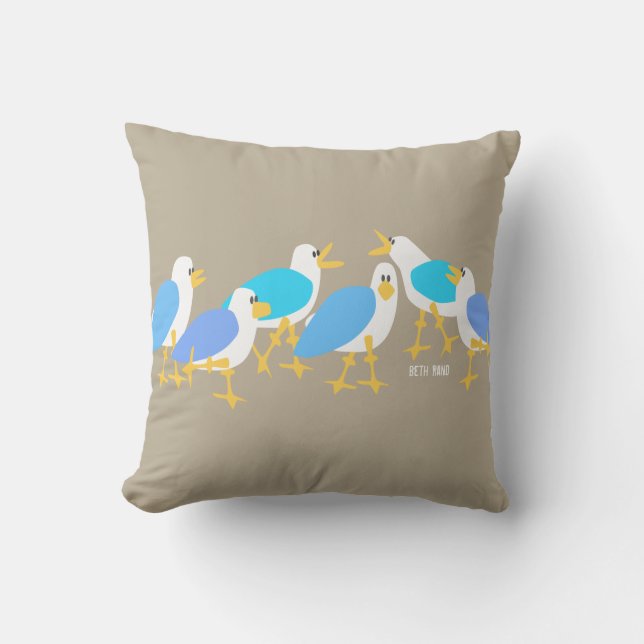 seagull throw pillow (Front)