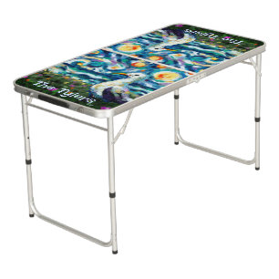 Seagull Van Gogh Style Beach Personalized Beer Pong Table