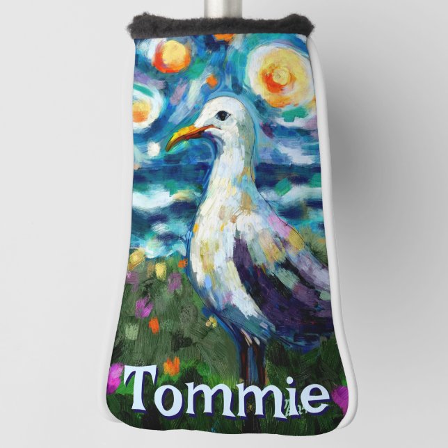 Seagull Van Gogh Style Beach Personalized Golf Head Cover (Rotate 90)