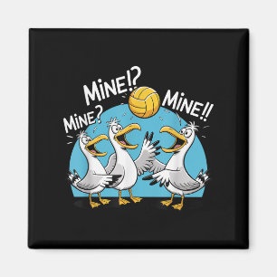 Seagull Volleyball Mine Mine Beach Bird Ocean Love Magnet