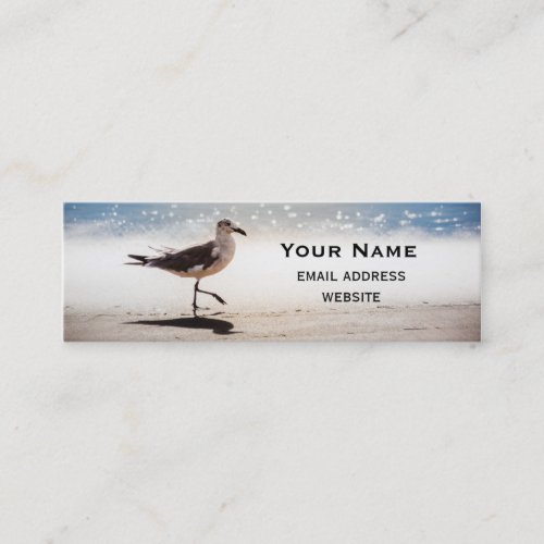 Seagull Walking on Virginia Beach Mini Business Card