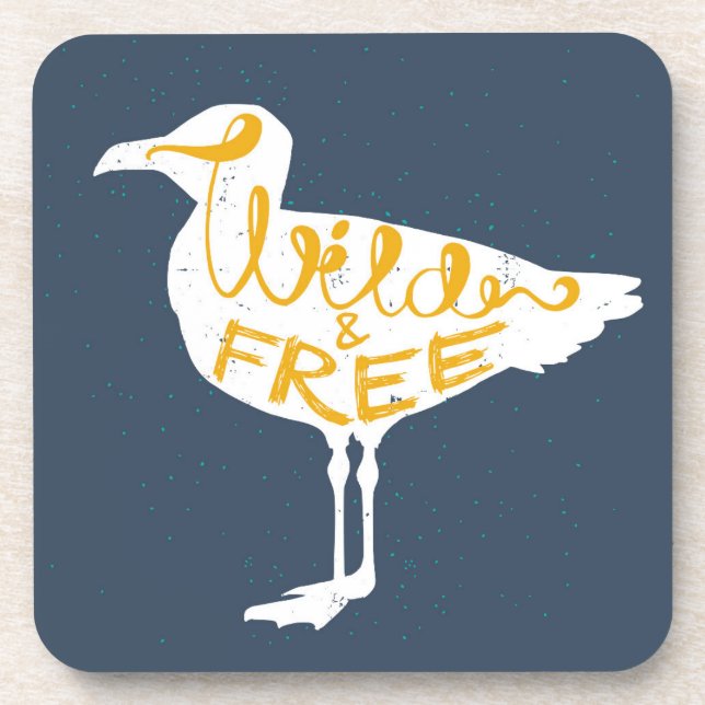 Seagull | Wild And Free Drink Coaster (Front)
