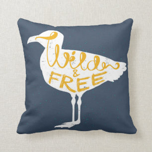 Seagull Wild And Free Throw Pillow