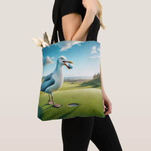Seagull With a Golf Ball In Its Beak Tote Bag