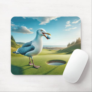 Seagull With a Golf Ball Mouse Pad