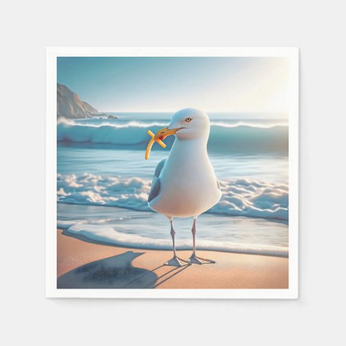 Seagull With French Fries Napkins